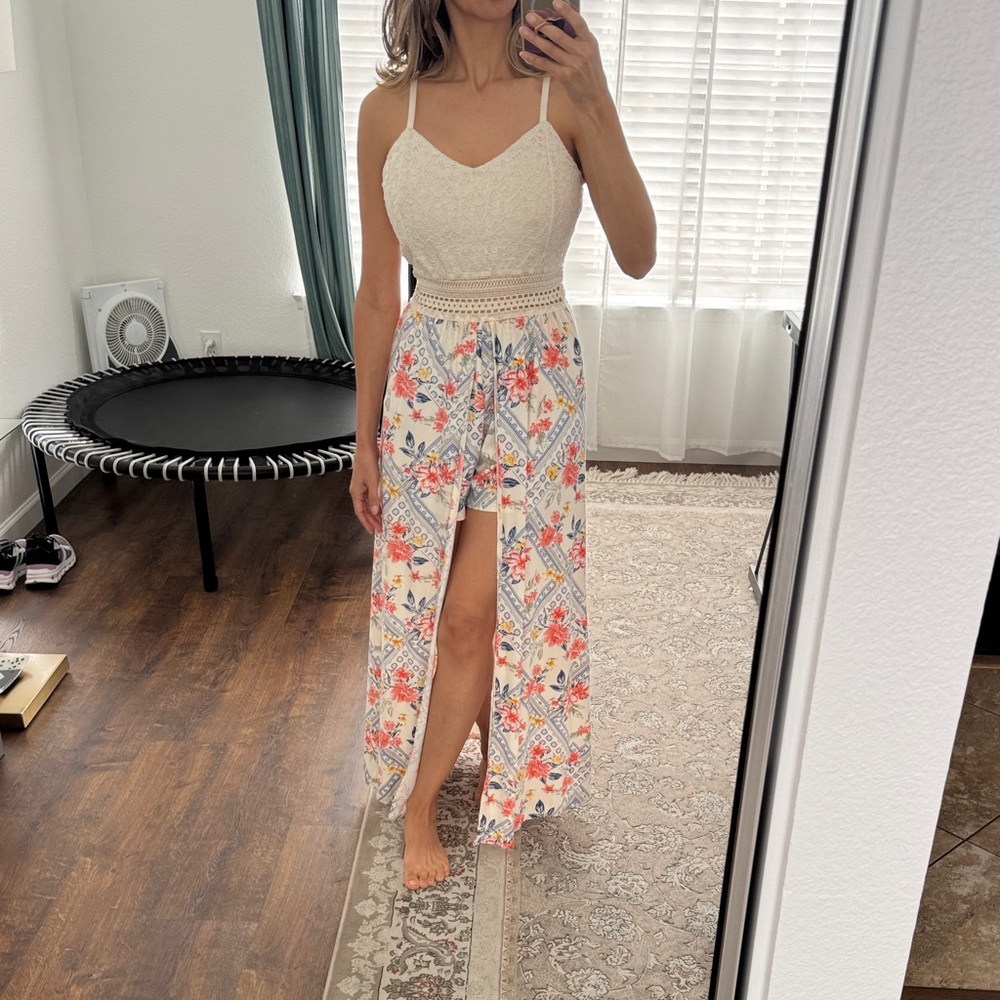 No Boundaries Floral Patterned Maxi Skort
